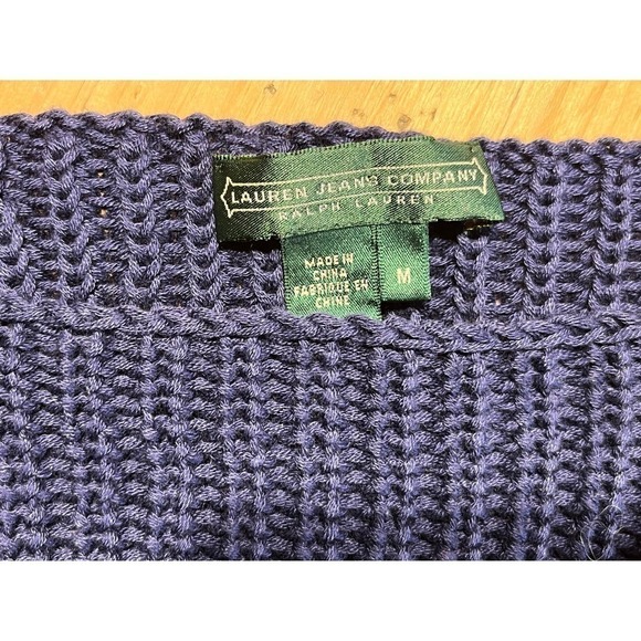 Lauren Ralph Lauren Jeans Company Navy Blue Knit pullover Sweater. Medium - Picture 2 of 7